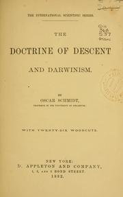 Cover of: The doctrine of descent and Darwinism