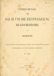 Cover of: Untersuchungen über das Ei und die Eientwickelung bei Knochenfischen