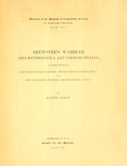 Cover of: Brewster's warbler (Helminthophila leucobronchialis) by Walter Faxon
