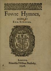 Cover of: Fovvre hymnes, made by Edm. Spenser. by Edmund Spenser