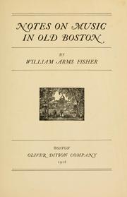 Cover of: Notes on music in old Boston