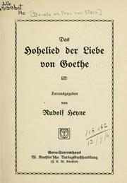Briefe - Frau von Stein by Johann Wolfgang von Goethe