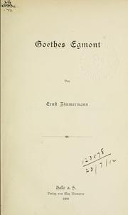 Cover of: Goethes Egmont.