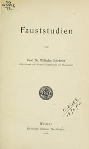 Cover of: Fauststudien.