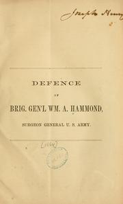 Cover of: Defence of Brig. by William Alexander Hammond