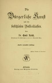 Cover of: bürgerliche Kunst und die besitzlosen Volksklassen.
