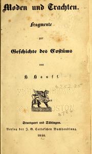 Cover of: Moden und Trachten: Fragmente zur Geschichte des Costüms.