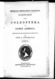 Cover of: Classification of the Coleoptera of North America