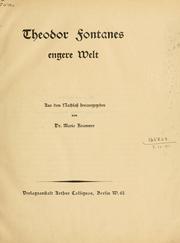 Cover of: Theodor Fontanes engere Welt by Theodor Fontane