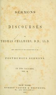 Cover of: Sermons and discourses by Thomas Chalmers, Thomas Chalmers