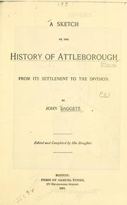 Cover of: sketch of the history of Attleborough: from its settlement to the division.