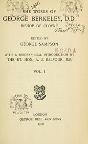 Cover of: The works of George Berkeley, D.D., bishop of Cloyne. by George Berkeley