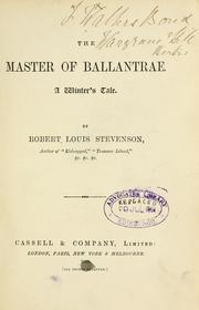 Cover of: The master of Ballantrae. A winter's tale. by Robert Louis Stevenson