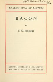 Cover of: Bacon. by Richard William Church
