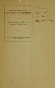 Cover of: Documents relating to the career of Col. Isaac Franks