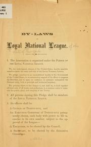 Cover of: By-laws of Loyal national league