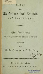 Cover of: Über die Darstellung des Heiligen auf der Bühne.