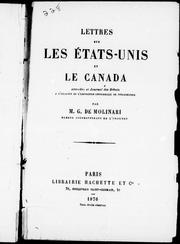 Cover of: Lettres sur les Etats-Unis et le Canada by G. Molinari