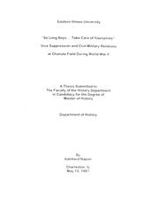 Cover of: "So long boys ... take care of yourselves": vice suppression and civil-military relations at Chanute Field during World War II