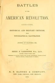 Cover of: Battles of the American revolution. 1775-1781. by Henry Beebee Carrington