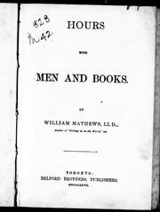 Cover of: Hours with men and books