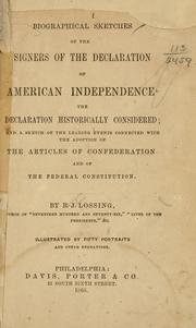 Cover of: Biographical sketches of the signers of the Declaration of American independence. by Benson John Lossing