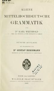 Kleine mittelhochdeutsche Grammatik by Karl Weinhold