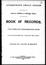 Cover of: Book of records by edited by David K. Brown.