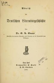 Cover of: Abriss der deutschen Literaturgeschichte.