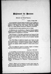 Règlement du Barreau by Barreau de la province de Québec.