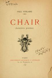 Cover of: Chair (dernières poésies)