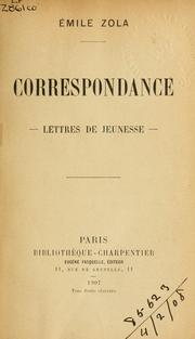 Cover of: Correspondance: lettres de Jeunesse.