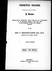 Cover of: Perfecting holiness: a sermon preached before the Synod of Ontario at its eleventh session, June 4th, 1872, in the Cathedral Church of St. George, Kingston