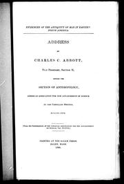 Cover of: Evidences of the antiquity of man in eastern North America by Charles C. Abbott