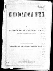 Cover of: An aid to national defence