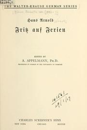 Cover of: Fritz auf Ferien by Babette Eberty von Bülow