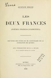 Cover of: deux Frances: (poësies Franco-Canadiennes) ;souvenir des fêtes du IIIe centenaire de la fondation de Québec