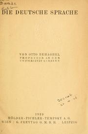 Die deutsche Sprache by Otto Behaghel