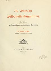 Cover of: Ayrerische Silhouettensammlung: eine Festgabe zu Goethes hundertundfünfzigstem Geburtstag.