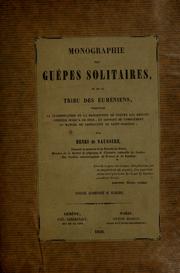 Cover of: Etudes sur la famille des vespides.