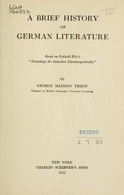 Cover of: brief history of German literature | George Madison Priest