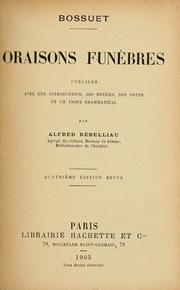 Cover of: Oraisons funèbres. by Jacques Bénigne Bossuet