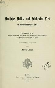 Cover of: Deutsches Volks- und Studenten- Lied in vorklassischer Zeit: im Anschluss an die bisher ungedruckte von-Crailsheimsche Liederhandschrift der Königlichen Bibliothek zu Berlin.