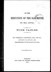 Cover of: On the reduction of the barometer to sea level: with tables