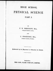 Cover of: High school physical science by by F.W. Merchant and C. Fessenden.