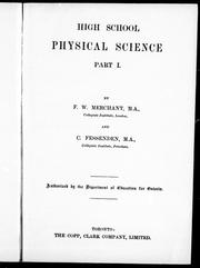 Cover of: High school physical science by F. W. Merchant