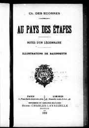 Cover of: Au pays des étapes by Ch Des Écorres