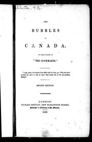 Cover of: The bubbles of Canada by Thomas Chandler Haliburton