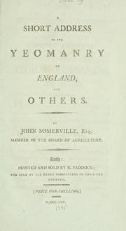 Cover of: short address to the yeomanry of England, and others