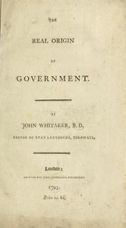 Cover of: The real origin of government
